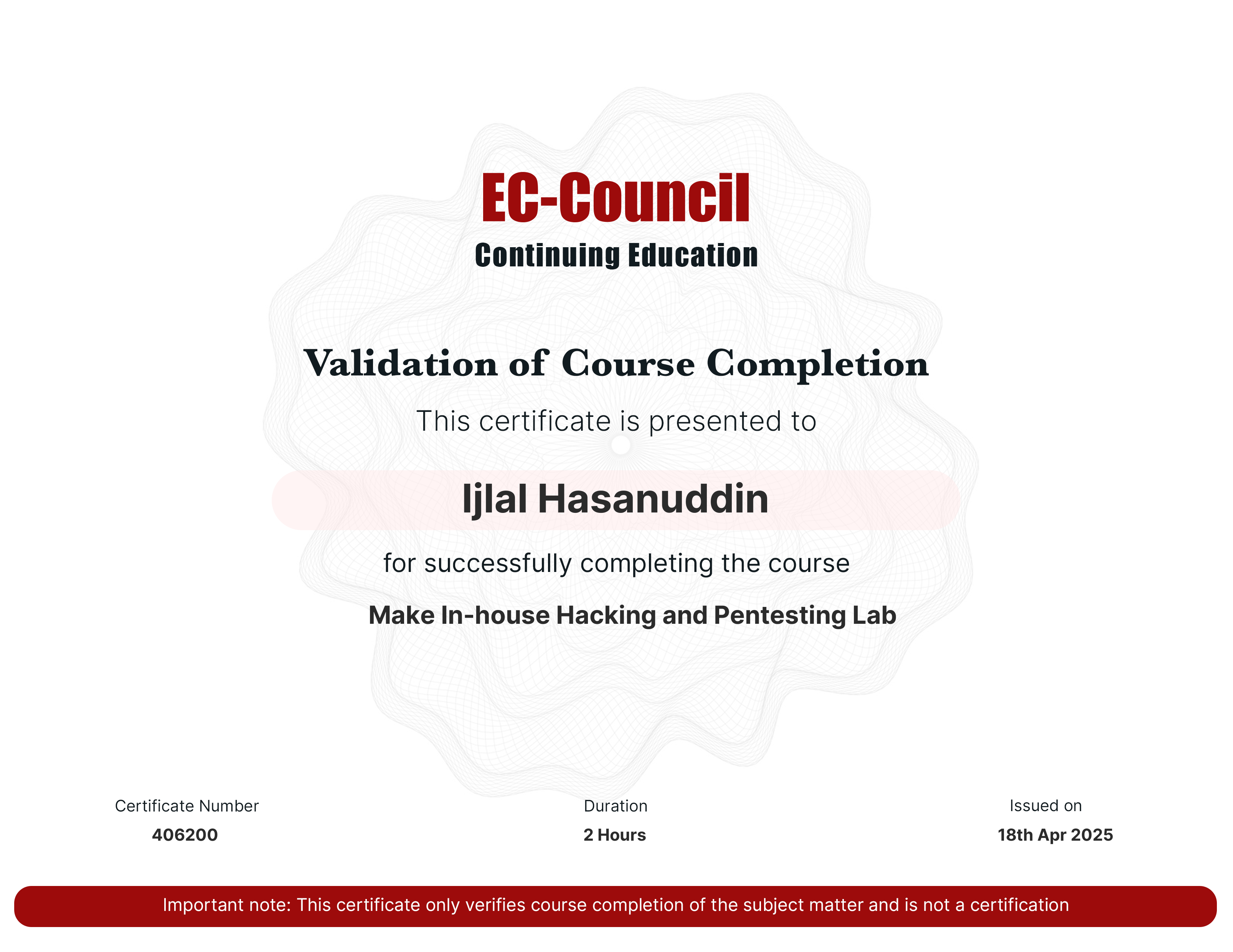 Certificate